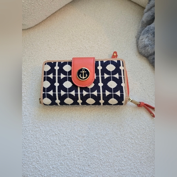 Spartina 449 Handbags - Spartina 449, Hilton Head Yacht Club Wallet, Navy/Cream/Coral